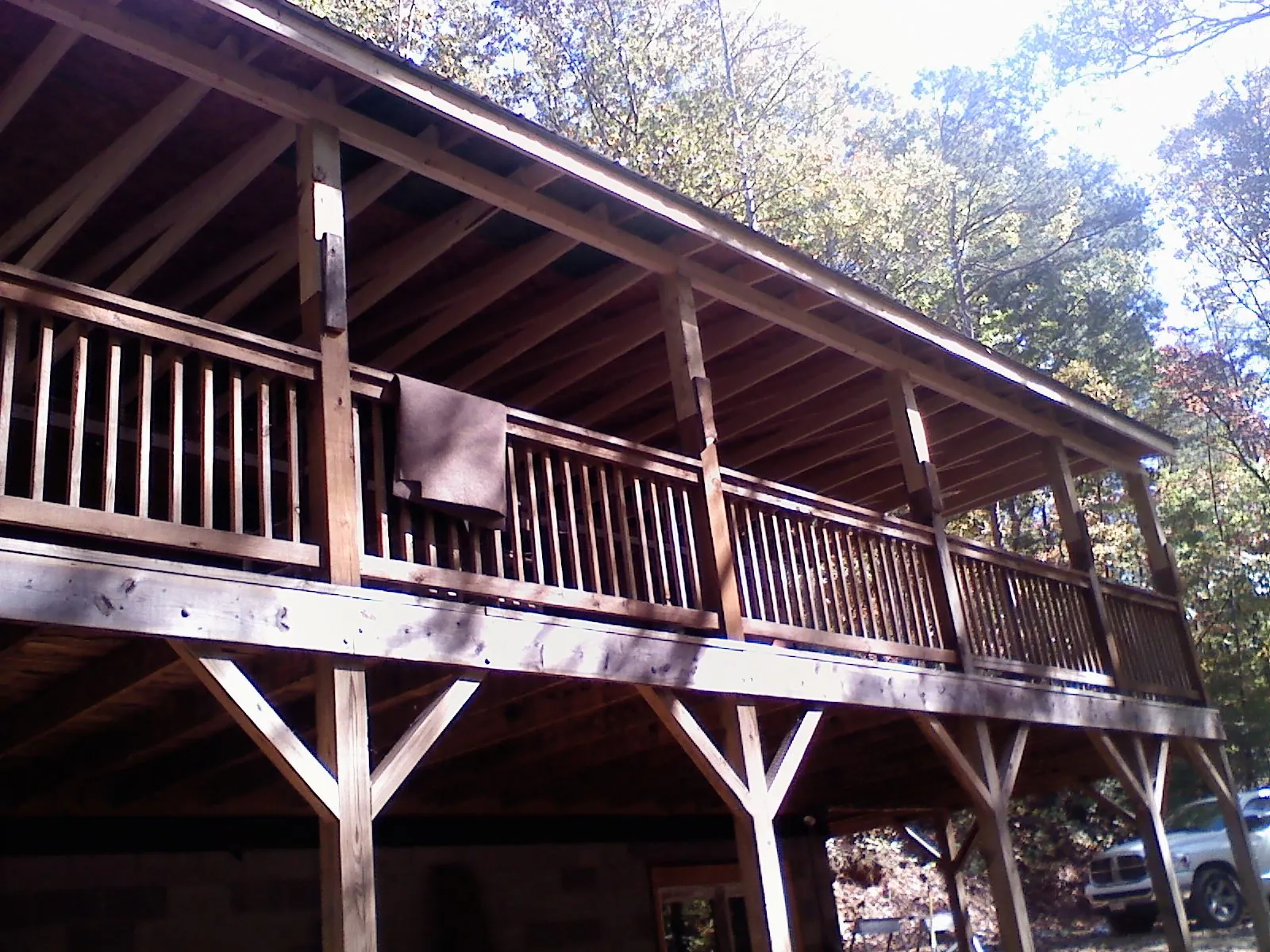 Timber framing under a new elevated porch and deck — Roof Leak Repair in Knox by Roofing Brothers